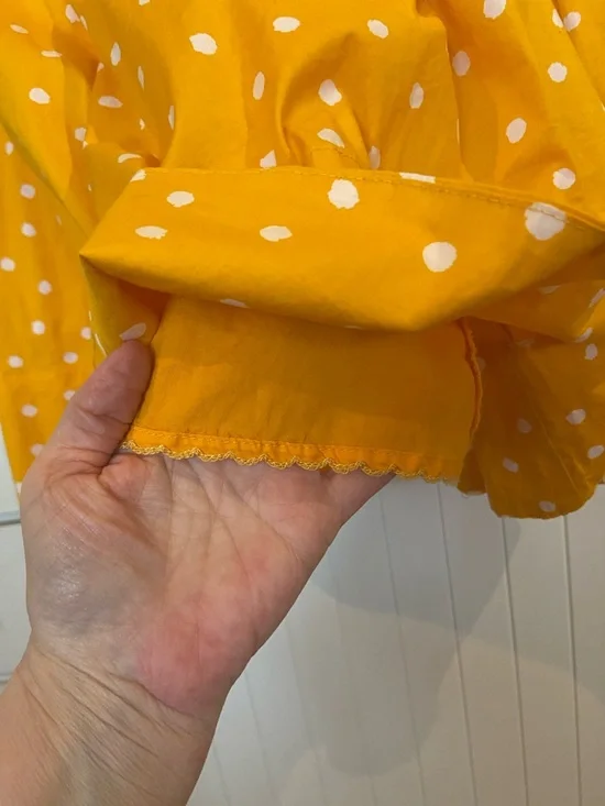 ANTHROPOLOGIE x Moulinette Sœurs fit & flare yellow polka dot dress 12 - Picture 11 of 14